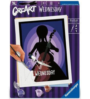 Комплект за рисуване по номера Ravensburger CreArt - Wednesday