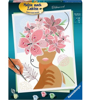 Комплект за рисуване по номера Ravensburger - Цветя в ума ми