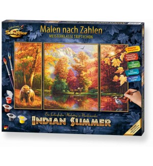 Комплект за рисуване по номера Schipper - Индианско лято (триптих)