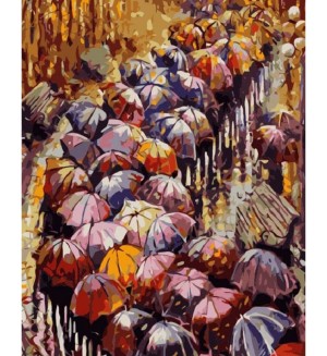 Комплект за рисуване по номера TSvetnoy - Autumn Umbrellas