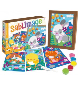 Комплект за рисуване с пясък Sentosphere Sablimage - Животни