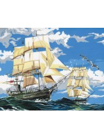 Комплект за рисуване върху платно Royal - Ветроходи, 38 х 28 cm