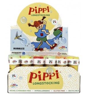 Комплект за сапунени мехури Pippi - Пипи Дългото Чорапче, 60 ml, асортимент
