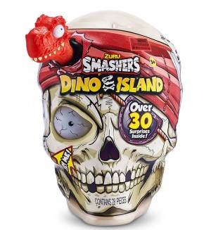 Комплект Zuru Smashers - Dino Island: Огромен череп, червен динозавър