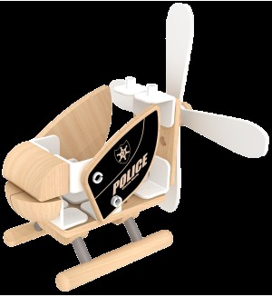 Детски дървен конструктор Classic World – Полицейски хеликоптер