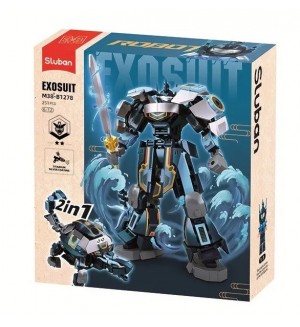 Конструктор 2 в 1 Sluban - Exosuit Turtle, 251 части Конструктор 2 в 1 Sluban - Exosuit Turtle, 251 части