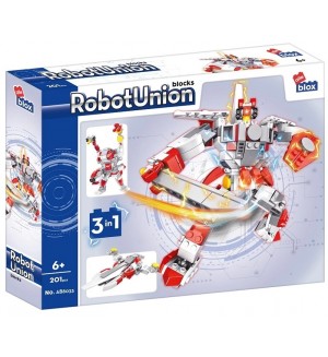 Конструктор 3 в 1 Alleblox Robot Union - Робот, червен, 201 части