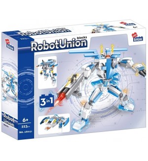 Конструктор 3 в 1 Alleblox Robot Union - Робот, син, 223 части