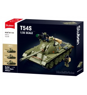 Конструктор 3 в 1 Sluban Model Bricks - Среден танк, 604 части Конструктор 3 в 1 Sluban Model Bricks - Среден танк, 604 части