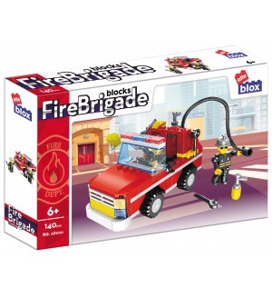 Конструктор Alleblox Fire Brigade - Пожарна кола, 140 части