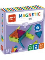 Конструктор Apli Kids - С прозрачни магнитни плочки, 18 части