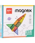 Конструктор Apli Kids - С прозрачни магнитни плочки, 18 части