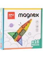 Конструктор Apli Kids - С прозрачни магнитни плочки, 18 части