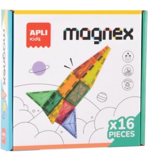 Конструктор Apli Kids - С прозрачни магнитни плочки, 18 части