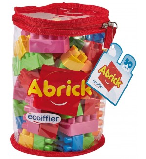 Конструктор Ecoiffier Abrick - Блокчета в червена торба, 50 части