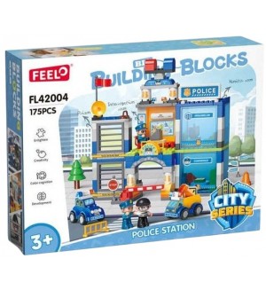 Конструктор Feelo City - Полицейска станция, 175 части Конструктор Feelo City - Полицейска станция, 175 части