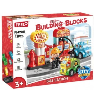 Конструктор Feelo City series - Бензиностанция, 43 части Конструктор Feelo City series - Бензиностанция, 43 части