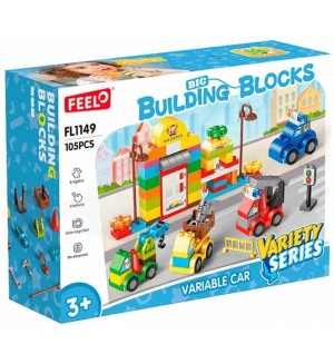 Конструктор Feelo - Направи си сам кола, 105 части Конструктор Feelo - Направи си сам кола, 105 части
