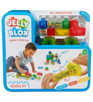 Конструктор Goliath - Jelly Blox, с меки блокчета, 35 части Конструктор Goliath - Jelly Blox, с меки блокчета, 35 части