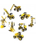 Конструктор Hoogar - Строителни машини, 109 части, жълта серия