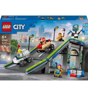 Конструктор LEGO City - Без ограничения: писта с рампа за състезателни коли (60460)