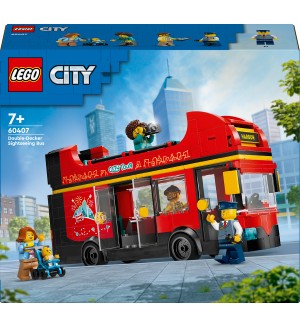 Конструктор LEGO City - Червен двуетажен туристически автобус (60407)