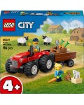 Конструктор LEGO City - Червен фермерски трактор с ремарке и животни (60461)