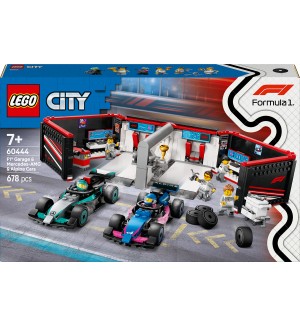 Конструктор LEGO City - Гараж от F1 с коли Mercedes-AMG и Alpine (60444) 