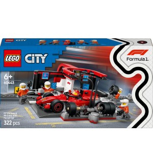 Конструктор LEGO City - Питстоп и механици от F1 с кола Ferrari (60443)
