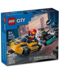 Конструктор LEGO City Great Vehicles - Картинг автомобили и състезатели (60400)