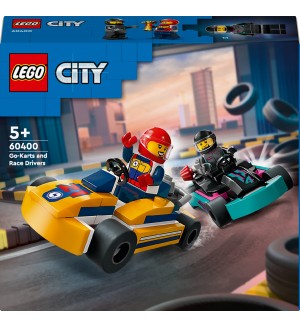 Конструктор LEGO City Great Vehicles - Картинг автомобили и състезатели (60400)