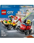 Конструктор LEGO City - Комплект състезателни коли: камион за пица срещу пожарна кола (60458)