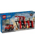 Конструктор LEGO City - Пожарна станция с пожарен камион (60414)