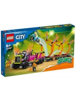 Конструктор LEGO City - Предизвикателство с камион за каскади и огнен обръч (60357)