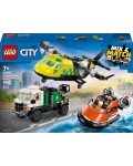 Конструктор LEGO City - Самолет, сервизен камион и лодка на въздушна възглавница, ремикс (60505)