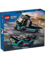 Конструктор LEGO City - Състезателна кола и камион за превоз на автомобили (60406)
