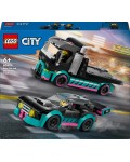 Конструктор LEGO City - Състезателна кола и камион за превоз на автомобили (60406)