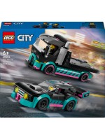 Конструктор LEGO City - Състезателна кола и камион за превоз на автомобили (60406)