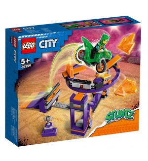 Конструктор LEGO City - Stuntz, Каскадьорско предизвикателство с рампа за забивки (60359)