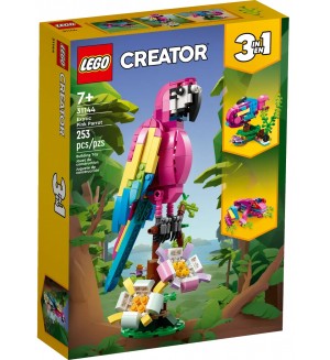 Конструктор LEGO Creator 3 в 1 - Екзотичен розов папагал (31144)