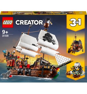 Конструктор 3 в 1 Lego Creator - Пиратски кораб (31109)