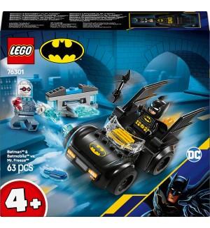 Конструктор LEGO DC Comics Super Heroes - Батман с Батмобила срещу Мистър Фрийз (76301)