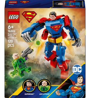 Конструктор LEGO DC Comics Super Heroes - Супермен робот срещу Лекс Лутър (76302)