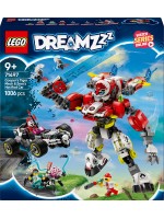 Конструктор LEGO DreamZzz - Тигър-робот на Купър и кола драгстер на Zero (71497)