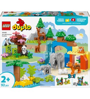 Конструктор LEGO Duplo 3 в 1 - Семействата на дивите животни (10446)