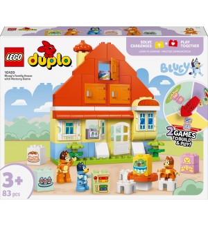 Конструктор LEGO Duplo Bluey - Семейната къща на Блуи с игра на запомняне (10459)