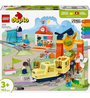 Конструктор LEGO Duplo - Голям влак за взаимодействия (10428)