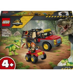 Конструктор LEGO Jurassic World - Камион за транспортиране на млад тиранозавър рекс (77978)