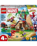 Конструктор LEGO Marvel - Spidey Amazing Friends, Битката с раптори на Спайди и Гоби в дървесната къща (11200)