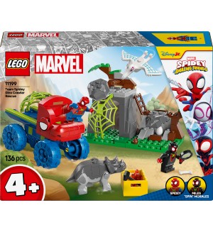 Конструктор LEGO Marvel - Spidey Amazing Friends, Спасителната дино машина на отбора на Спайди (11199)